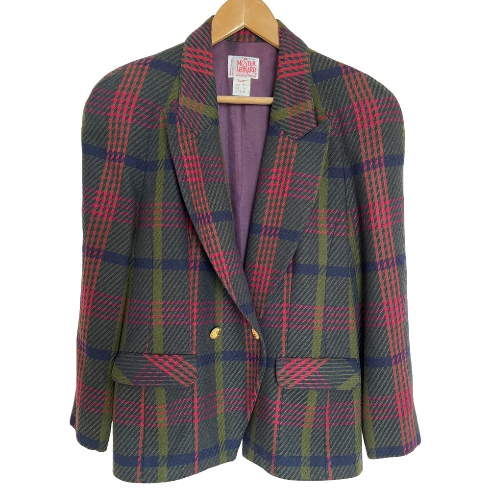 Vintage 80s Plaid Blazer